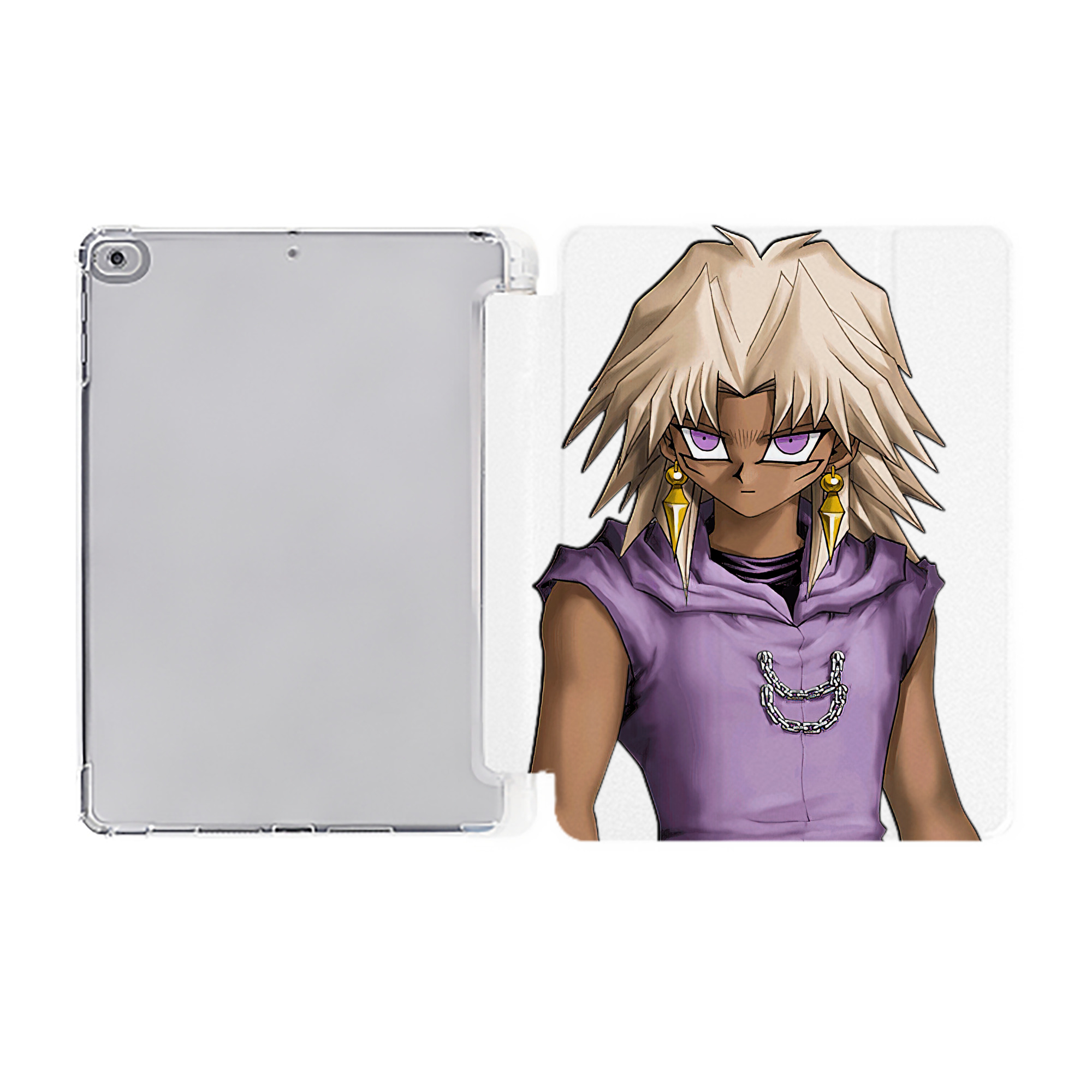 （画像用） 遊☆戯☆王 Yu-Gi-Oh! IPad ケース ペン収納付き 三つ折りスタンド PUレザー×シリコン 対応機種9.5/10.5/10.9インチ
